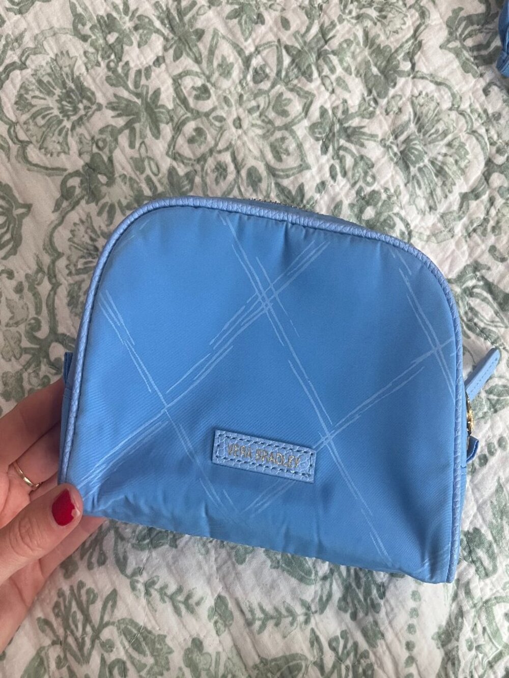 Vera Bradley Preppy Poly Mini Cosmetic Bag in Sky Blue